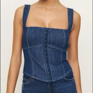 Reformation Tagliatelle Denim Top - Size 4 BNWT